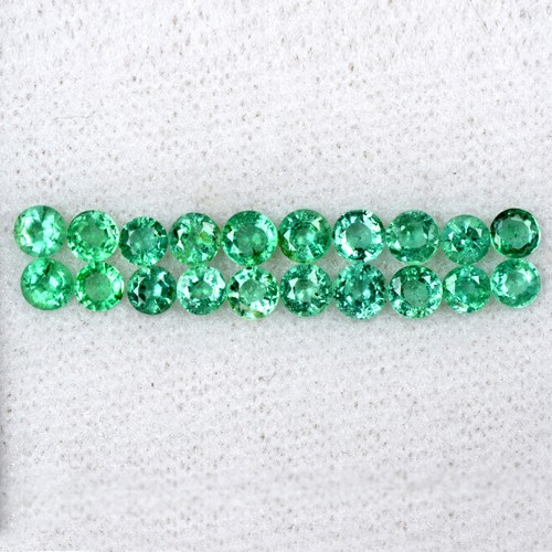 3.01 Cts Natural Top Green Emerald Round Cut Lot Zambia Gemstone 3 upto 3.5 mm