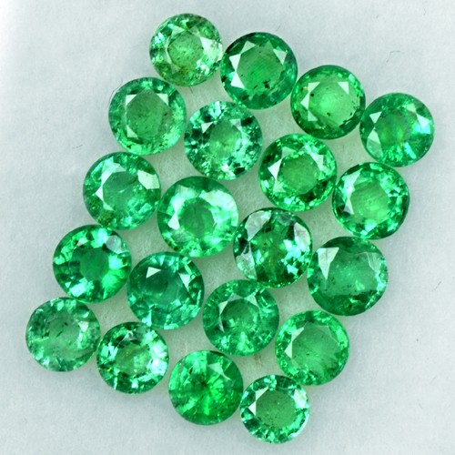 2.88 Cts Natural Top Green Emerald Round Cut Lot Zambia Gemstone 3 upto 3.5 mm