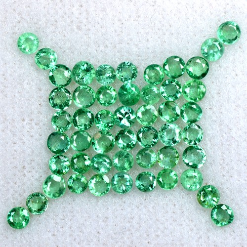 3.34 Cts Natural Top Green Emerald Round Cut Lot Zambia 2 up to 2.5 mm Gemstone