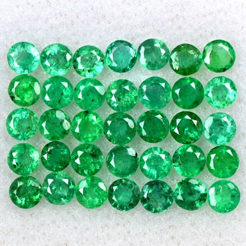 2.94 Cts Natural Top Green Emerald Round Cut Lot Zambia 2.5 upto 3 mm Gemstone