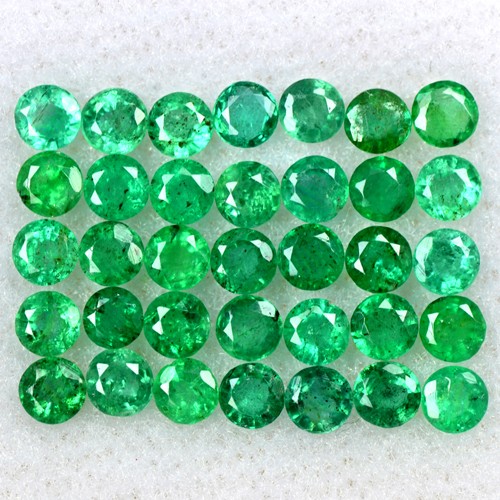2.94 Cts Natural Top Green Emerald Round Cut Lot Zambia 2.5 upto 3 mm Gemstone