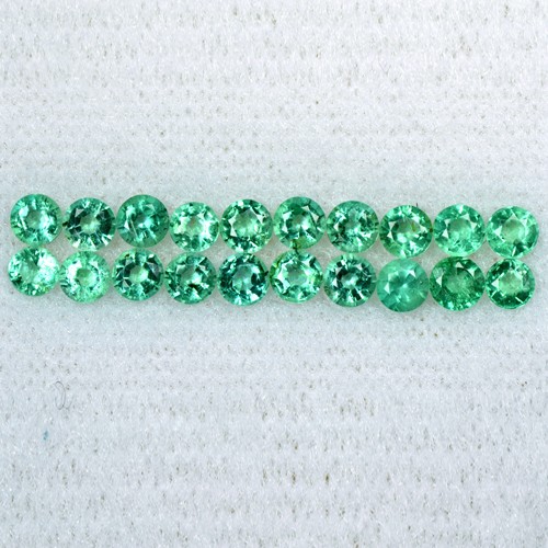 2.11 Cts Natural Top Green Emerald Round Cut Lot Zambia 3 mm Gemstone Untreated