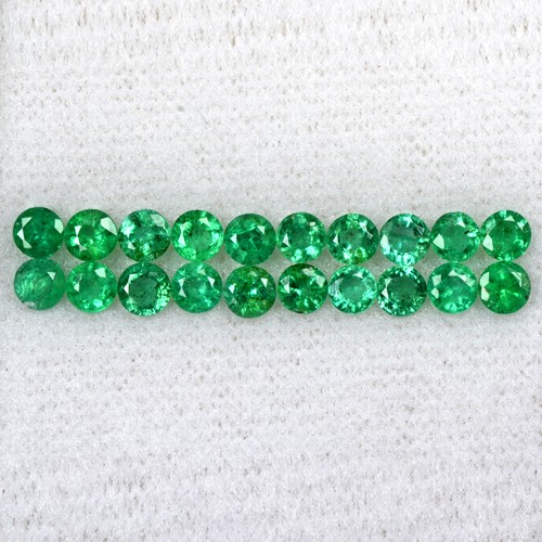 3.50 Cts Natural Top Green Emerald Round Cut Lot Zambia Size 3 upto 3.5 mm Loose