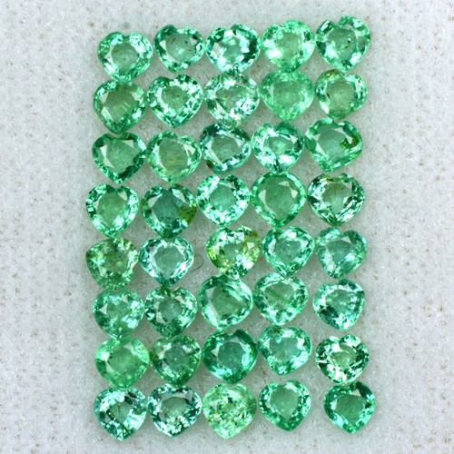 4.59 Cts Natural Top Green Emerald Heart Cut Lot Zambia Size 3 mm Untreated Gem