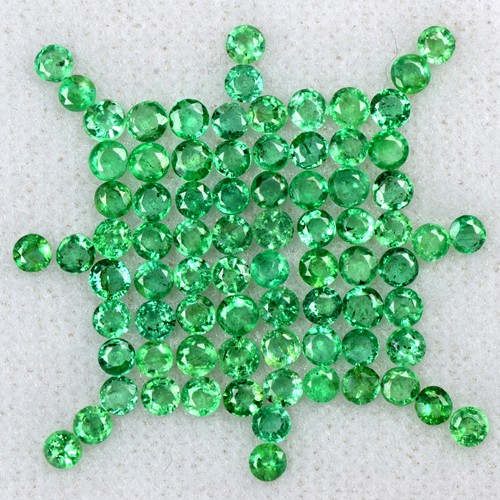 4.70 Cts Natural Top Green Emerald Round Cut Lot Zambia Size 2 upto 2.5 mm Loose