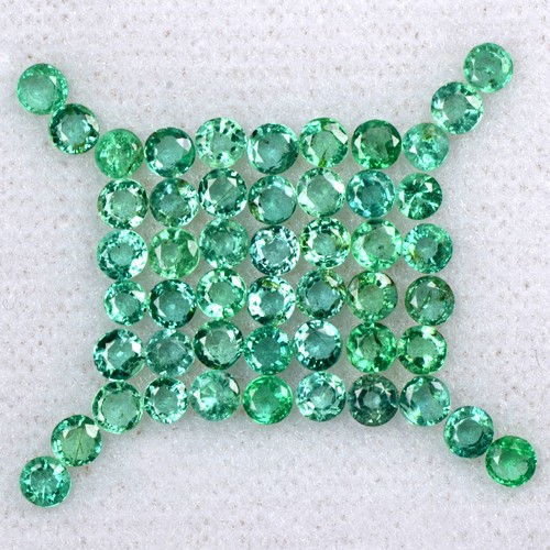 4.05 Cts Natural Top Green Emerald Round Cut Lot Zambia Size 2 upto 2.5 mm Loose