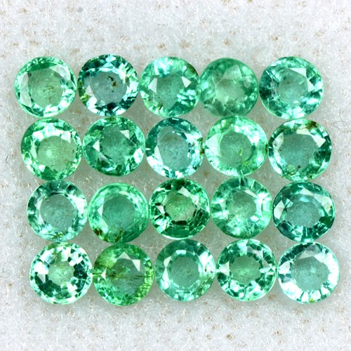 1.84 Cts Natural Top Green Emerald Round Cut Lot Zambia Size 2.5 upto 3 mm Loose
