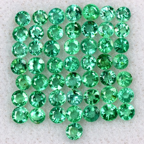 3.55 Cts Natural Top Green Emerald Round Cut Lot Zambia Size 2 upto 2.5 mm Gem