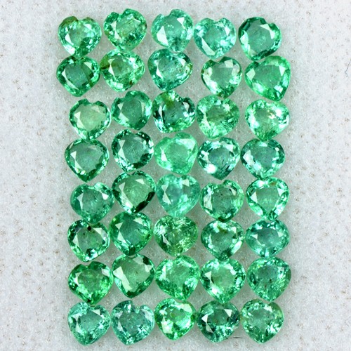 4.33 Cts Natural Top Quality Emerald Heart Cut Lot Zambia Size 3 mm Untreated