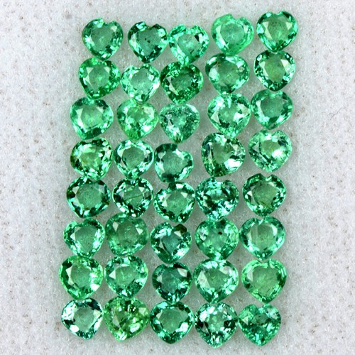 3.83 Cts Natural Top Quality Emerald Heart Cut Lot Zambia Size 3 mm Untreated