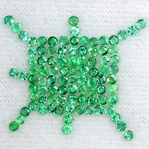 3.62 Cts Natural Top Quality Emerald Round Cut Lot Zambia Size 2 mm Loose Gem
