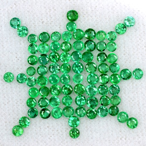 4.75 Cts Natural Top Quality Emerald Round Cut Lot Zambia Size 2 upto 2.5 mm Gem