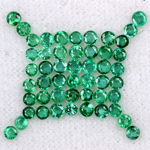 3.43 Cts Natural Top Quality Emerald Round Cut Lot Zambia Size 2 upto 2.5 mm Gem