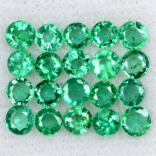 2.90 Cts Natural Top Quality Emerald Round Cut Zambia Size 3 mm Untreated Loose