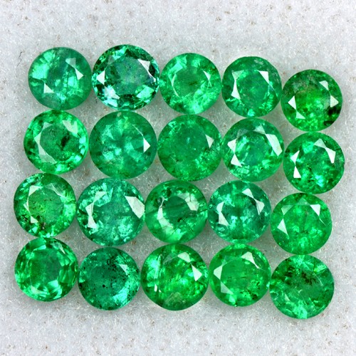 3.13 Cts Natural Top Quality Emerald Round Cut Zambia Size 3 upto 3.5mm Gemstone