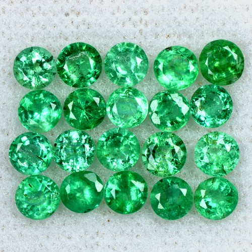 3.31 Cts Natural Top Quality Emerald Round Cut Zambia Size 3 upto 3.5mm Loose