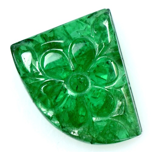 7.35 Cts Natural Top Green Emerald Hand Made Carving Zambia Untreated Gemstone