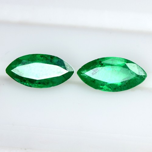 1.50 Cts Natural Top Green Emerald Zambia Marquise Cut Pair Gemstone Untreated