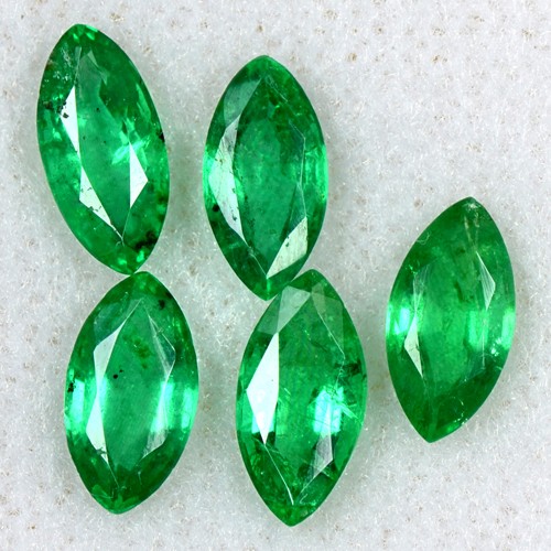 2.70 Cts Natural Top Green Emerald Zambia Marquise Cut Lot Gemstone 8x4 mm