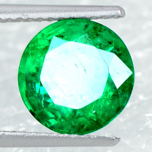 3.08 Cts Natural Green Emerald Cut Loose Gemstone Round Zambia Untreated 9 mm