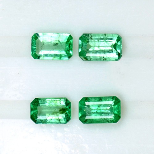 1.55 Cts Natural Top Green Lovely Emerald Cut Loose Gemstone Octagon Lot Zambia