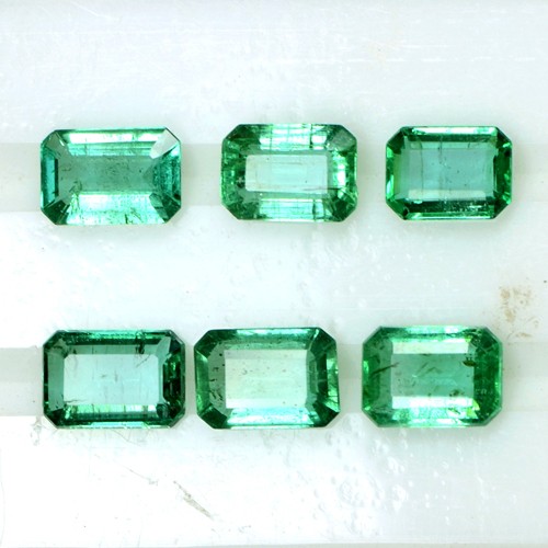 2.87 Cts Natural Fine Green Emerald Cut Loose Gemstone Octagon Lot 6x4 mm Zambia