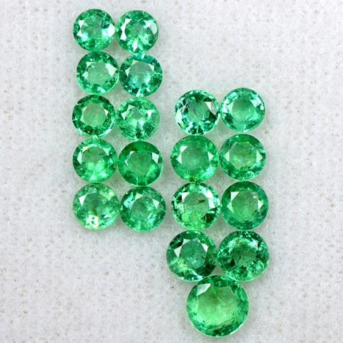 4.50 Cts Natural Top Green Emerald Round Cut Lot Zambia Untreated 3.6 upto 5.3mm