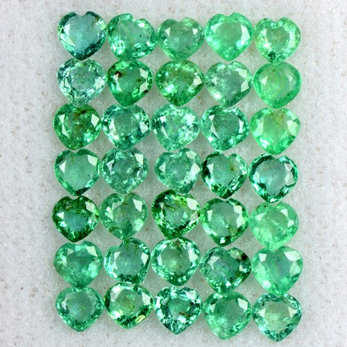 4.72 Cts Natural Top Green Emerald Heart Cut Lot Zambia Untreated 3.3 upto 3.5mm