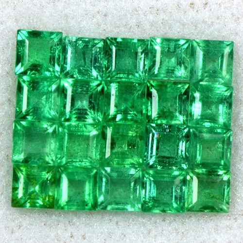 2.8 Cts Natural Green Emerald Loose Untreated Gemston Square Cut Lot 3 mm Zambia