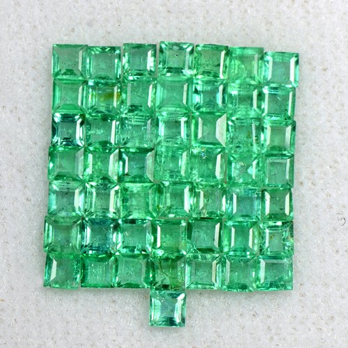 5.12 Cts Natural Top Emerald Loose Gemstone 2.5 upto 3 mm Square Cut Lot Zambia