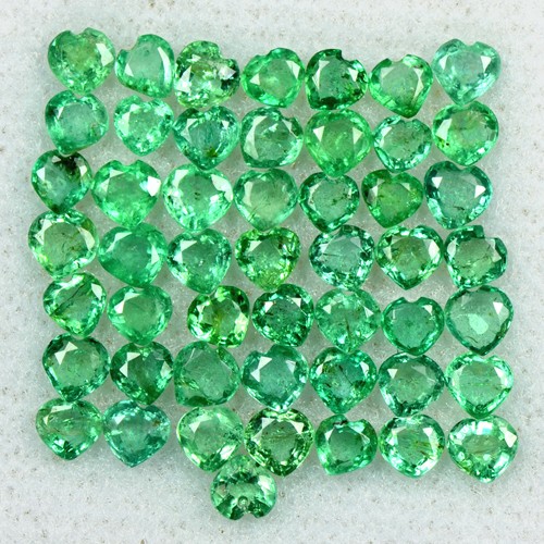 4.88 Cts Natural Green Emerald Loose Untreated Gemston Heart Cut Lot 3 mm Zambia