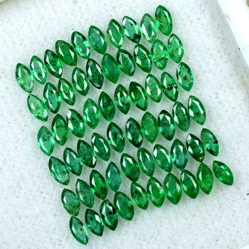 4.86 Cts Natural Marquise Emerald 4 x 2 mm Loose Gemstone Round Cut Lot Zambia