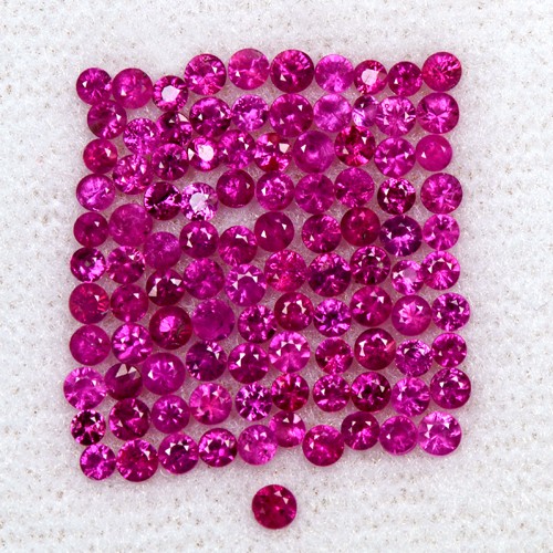 2.87 Cts Natural Fine Ruby Round Diamond Cut Lot 1.5 upto 2 mm Loose Oldmogok