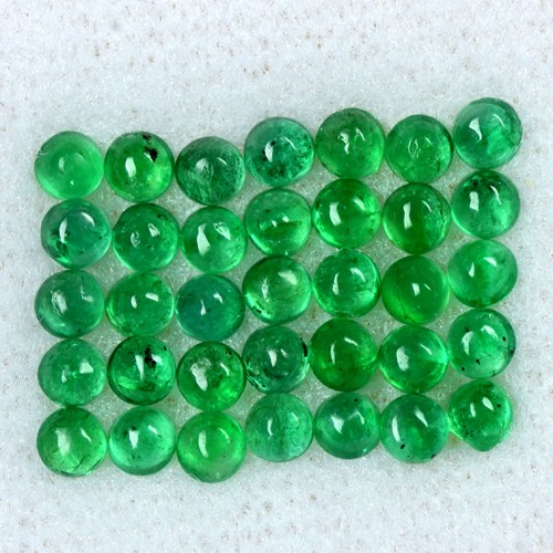 3.13 Cts Natural Emerald 2.7 upto 3 mm Loose Gemstone Round Cabochon Lot Zambia