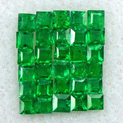 0.94 Cts Natural Fine Emerald Loose Gemstone Rich Green Square Cut Lot Zambia