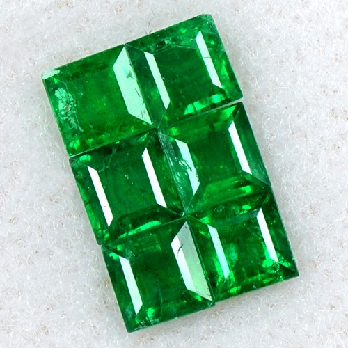 1.5 Cts Natural 3.5 mm Emerald Loose Gemstone Rich Green Square Cut Lot Zambia