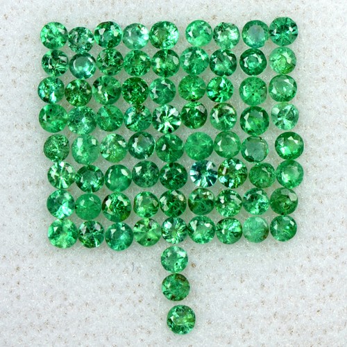 1.73 Cts Natural 75 Pcs Emerald Loose Fine Gemstone Round Diamond Cut Lot Zambia