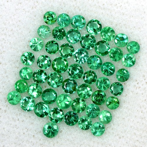 2.66 Cts Natural 2.5 mm Emerald Loose Fine Gemstone Round Diamond Cut Lot Zambia
