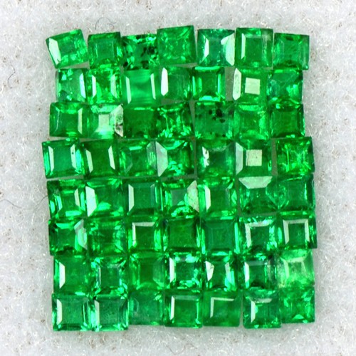 0.77 Cts Natural 1 upto 1.5 mm Emerald Top Loose Gemstone Square Cut Lot Zambia