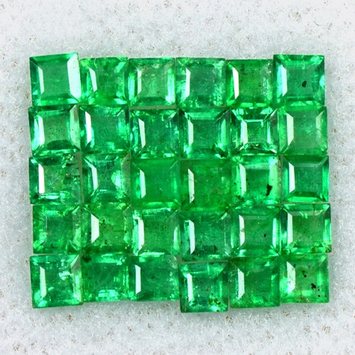 1.66 Cts Natural 2 mm Emerald Amazing Gemstone Top Green Square Cut Lot Zambia