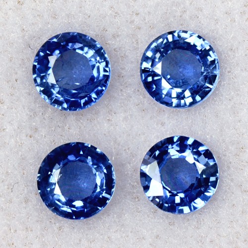 1.86 Cts Natural Top Royal Blue Sapphire Round Cut Lot Ceylon 4.5 mm Gemstone