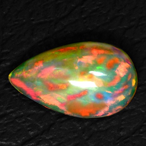 4.43 Cts Natural Ethiopian Opal Pear Cabochon Rainbow Volcanic Fire Top Gemstone