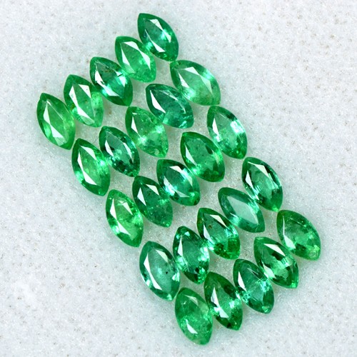 3.39 Cts Natural Lovely Emerald Loose 25 Pcs Gemstone Marquise Cut Lot Zambia