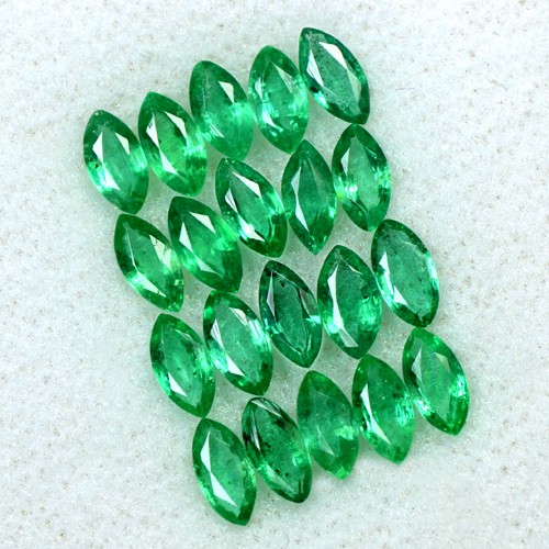 3.11 Cts Natural Emerald Loose 20 Pcs Gemstone Marquise Cut 5x2.5 mm Lot Zambia