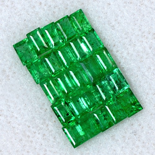 2.07 Cts Natural Rich Green Emerald Loose Gemstone Baguette Cut 25 Pcs Zambia