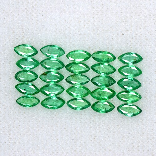 3.51 Cts Natural Emerald Loose Gemstone 5x2.5 mm Marquise Cut 26 Pcs Lot Zambia