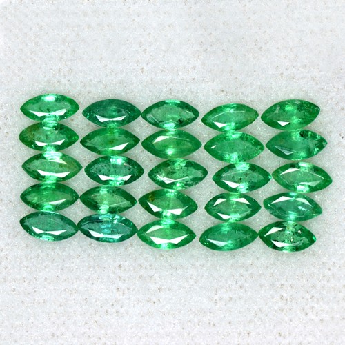 3.77 Cts Natural Emerald Loose Gemstone Top Marquise Cut 25 Pcs 5x2.5 mm Zambia