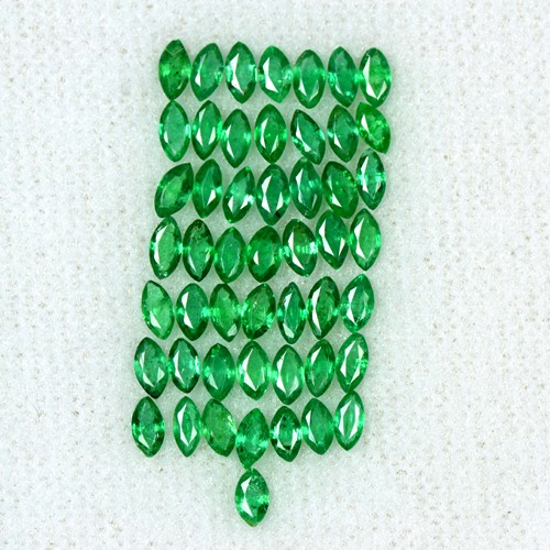 3.25 Cts Natural Emerald Loose Gemstone 5x2.5 mm Marquise Cut 25 Pcs Lot Zambia