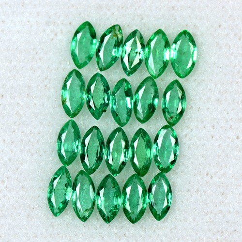 2.69 Cts Natural Emerald Loose Gemstone 5x2.5 mm Fine Marquise Cut 20 Pcs Zambia