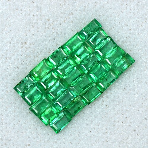 2.47 Cts Natural Emerald Loose Gemstone Amazing Baguette Cut 25 Pcs Lot Zambia